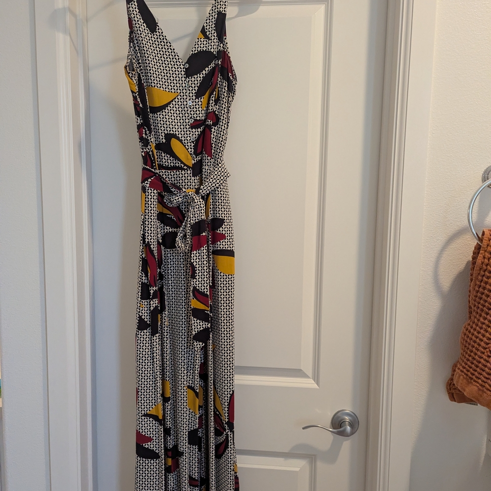 Stylish Women's Jumpsuit in Black, White, and Yellow